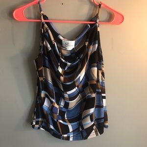 90’s COWL NECK PATTERNED TANK TOP